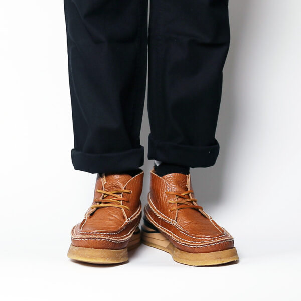 Men's Cowhide Vintage Handmade Stitching Square Head Workwear Leather Shoes - Image 1
