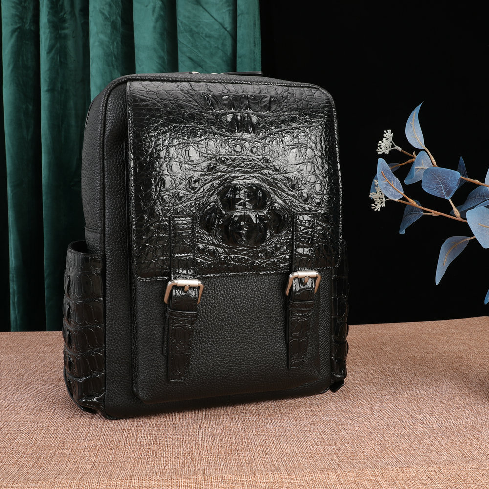 Crocodile Bone Leather Fabric Leisure Men