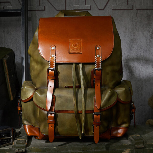 First Layer Leather Men's Large Capacity Travel Backpack - Image 11