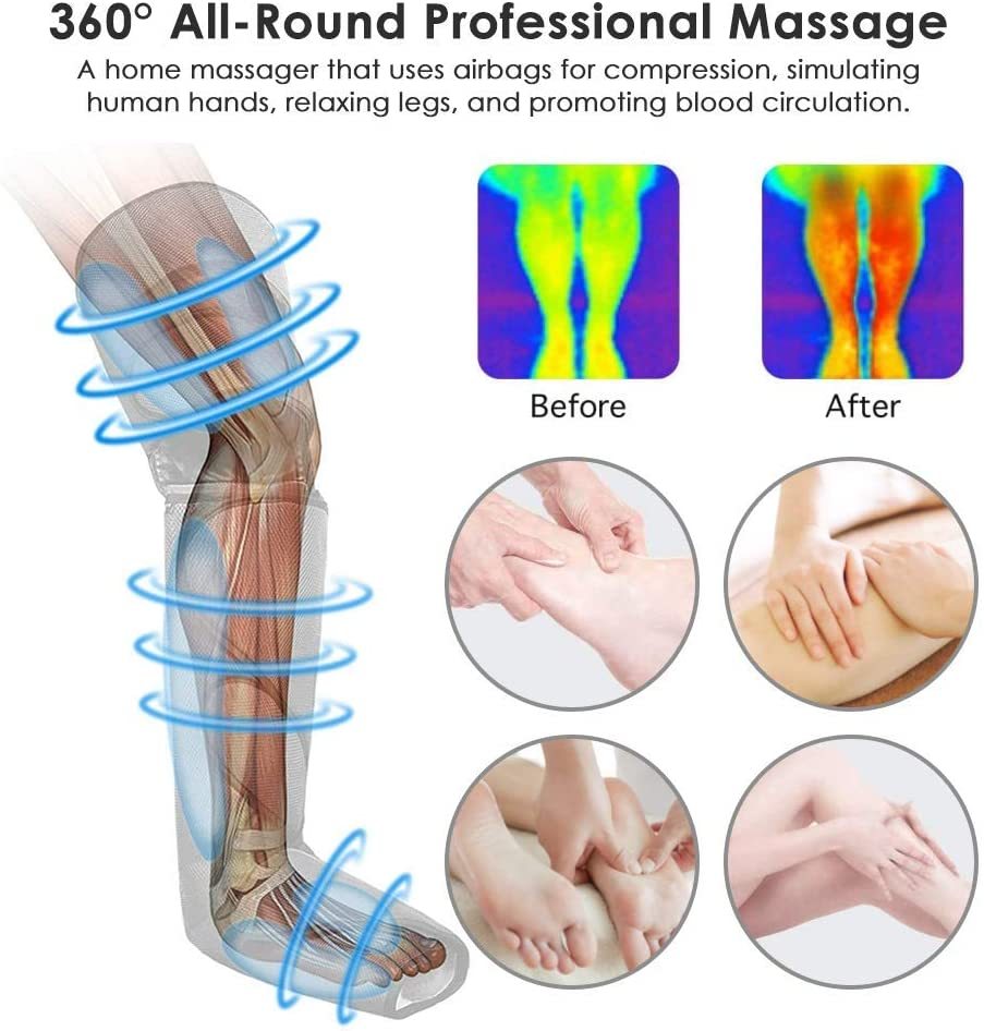 Leg Massager With Heat On Knee Cordless Air Compression For