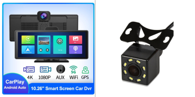 Smart Screen Front And Back Dual Recording 1080P Streaming Media Mobile Phone Projection Carplay Recorder - Image 12