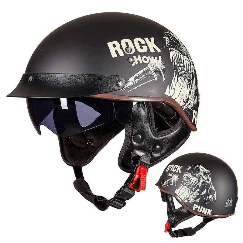 Retro Motorcycle Breathable Helmet - Image 1