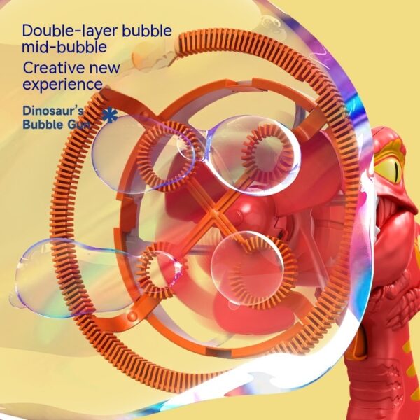 Fan Dinosaur Bubble Machine Bubble Blowing Toy Children's Handheld Bubble Machine New Cartoon Blowing Bubble Gun Toy Gift - Image 10