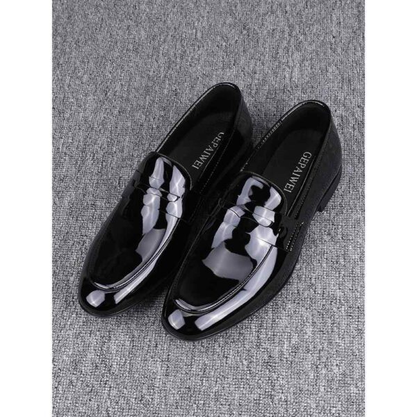 Glossy Slip-on Casual Breathable Business Formal Wear Leather Shoes - Image 3