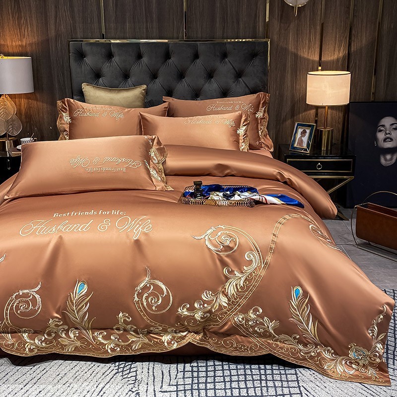 Ice Silk Quilt Sets Bed Sheets Bedding Four-piece Set - Image 55