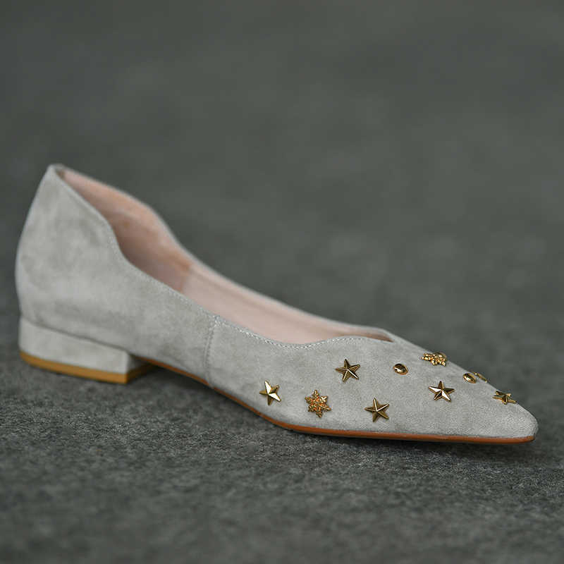 Frosted Low-cut Pointed-toe Shoes All-match Flat Low Heel Slip-on Pumps - Image 7