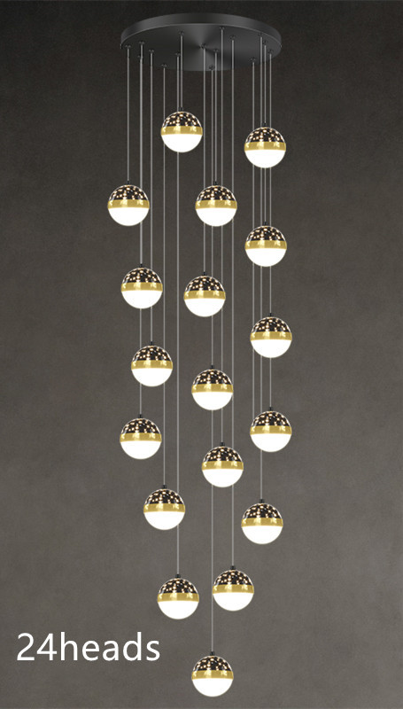 Nordic Luxury Luxury Villa Duplex Staircase Chandelier - Image 10