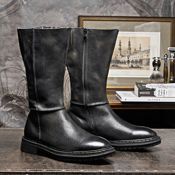 Men's Vintage Handmade Thick Sole Leather Boots - Image 4