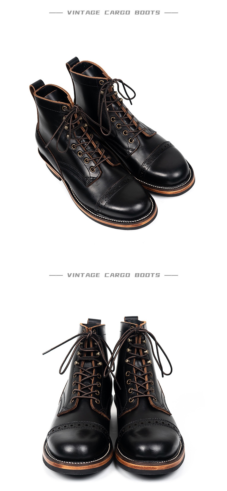 Tooling First Layer Cowhide Fall Winter Men Genuine Leather Boots - Image 17