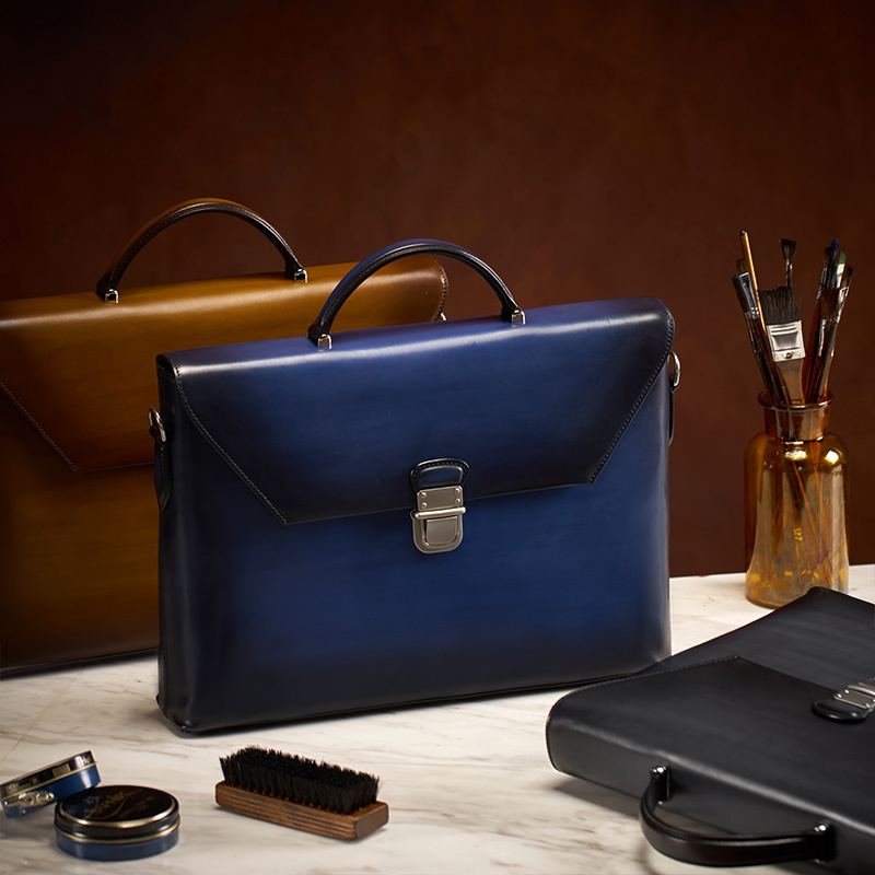Handmade Vintage Crossbody Flap Business Bag - Image 1