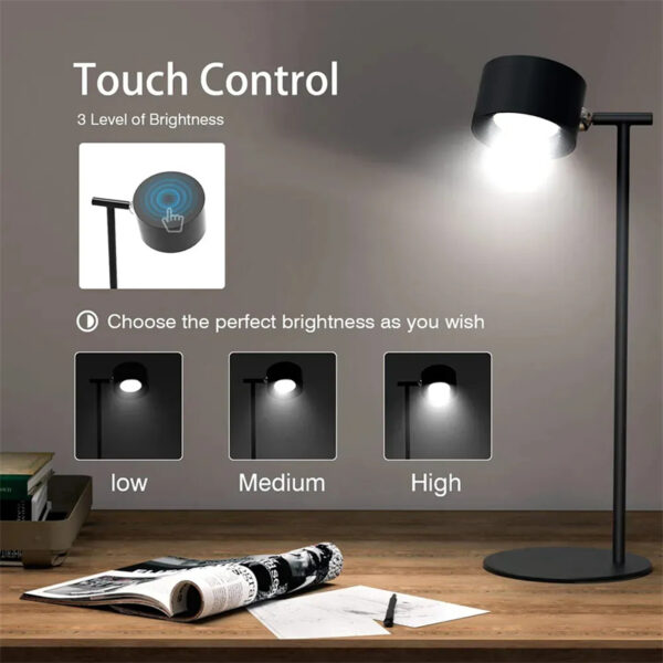 Magnetic Touchable LED USB Rechargeable Table Lamp 360 Rotate Cordless Remote Control Desk Lights Home Bedroom Wall Night Lamp - Image 6