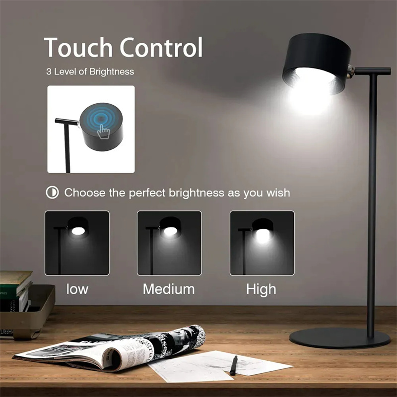 Magnetic Touchable LED USB Rechargeable Table Lamp 360 Rotate Cordless Remote Control Desk Lights Home Bedroom Wall Night Lamp - Image 6