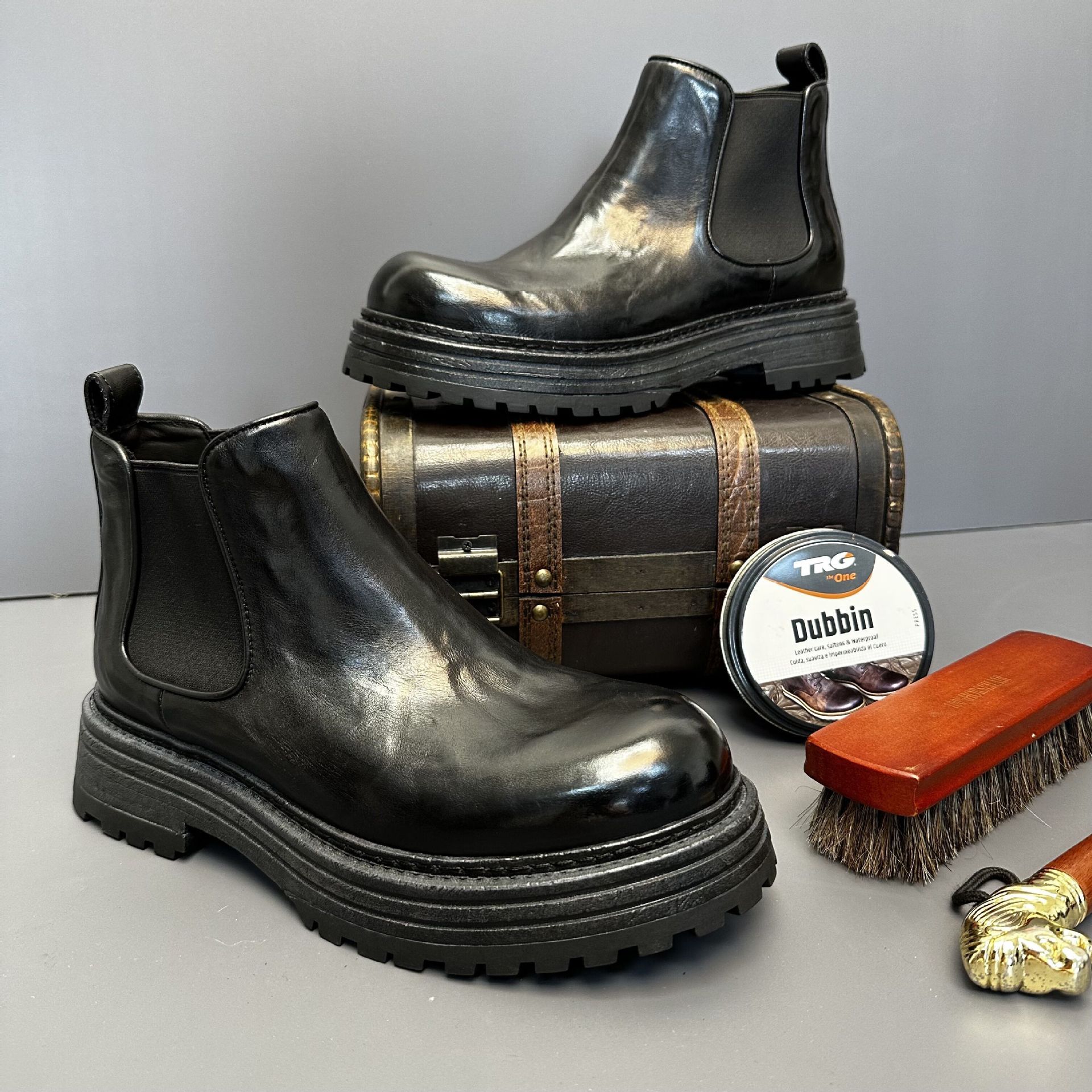 Men's Genuine Leather Retro Horse Leather High-top Martin Boots - Image 2