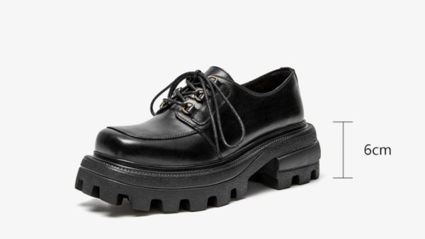 Women's Square Toe Platform Chunky Heel Platform Shoes - Image 9