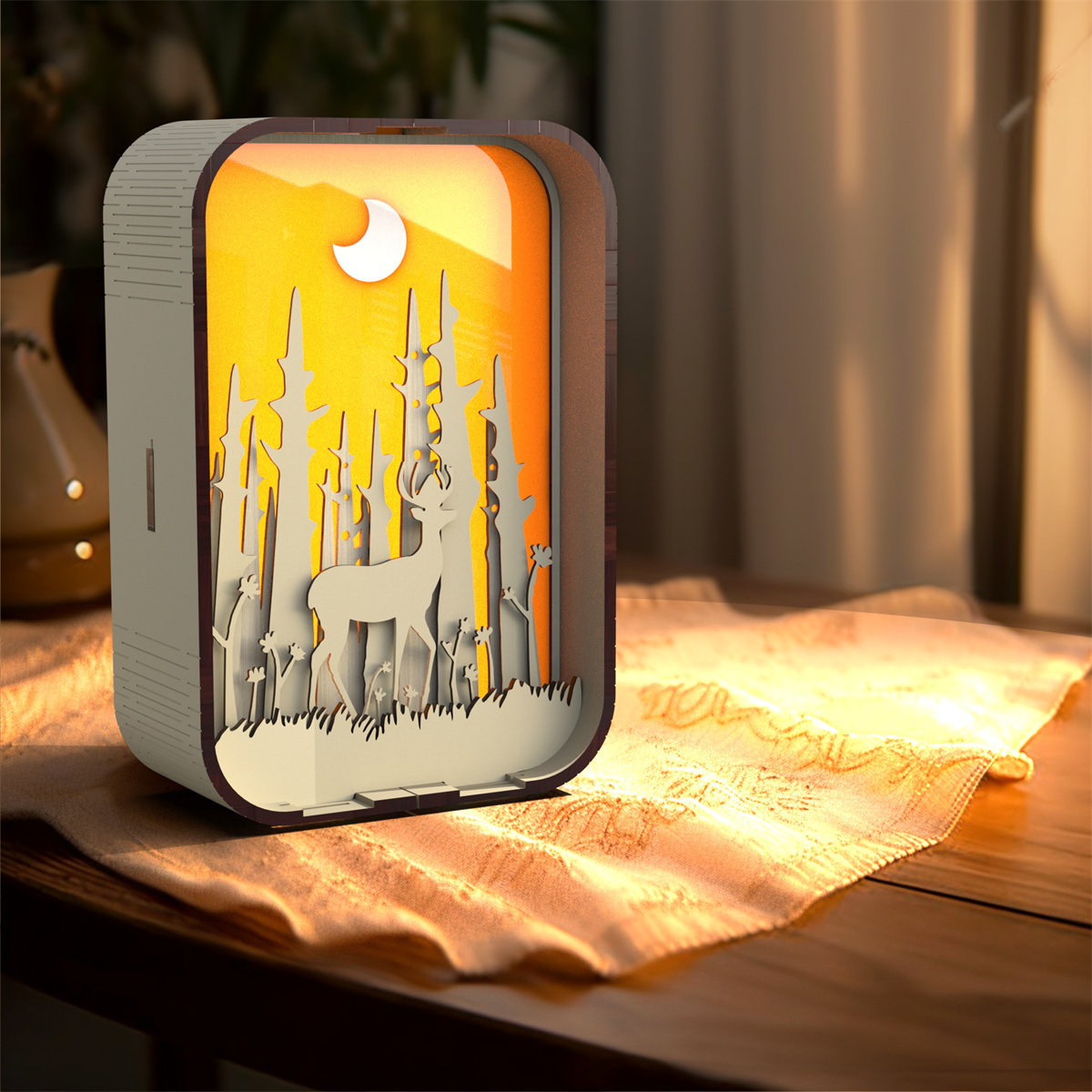 Woodcarving Light Creative Gift Minimalist Bedside Night Light Decoration Desktop Decoration Birthday Gift - Image 3