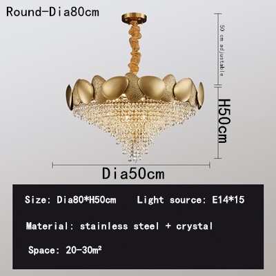 Stainless Steel Living Room Ceiling Crystal Chandelier - Image 21
