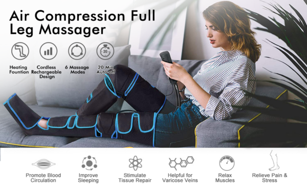 Leg Massager With Heat On Knee Cordless Air Compression For - Image 11
