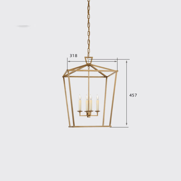 Retro Creativity Of All-copper Gold Foil Restaurant Lamp - Image 3