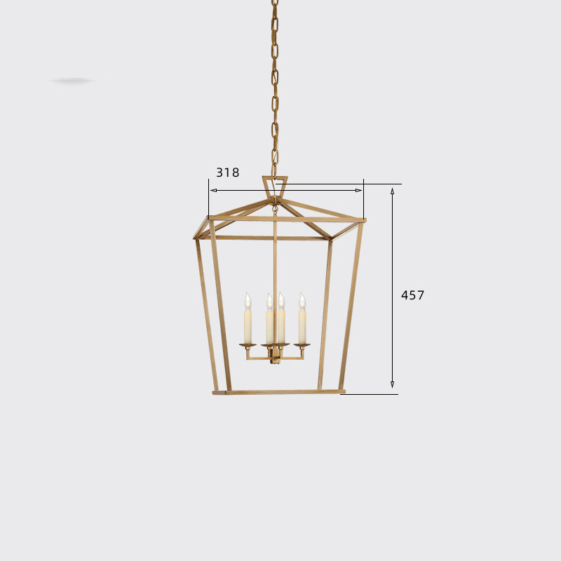 Retro Creativity Of All-copper Gold Foil Restaurant Lamp - Image 3