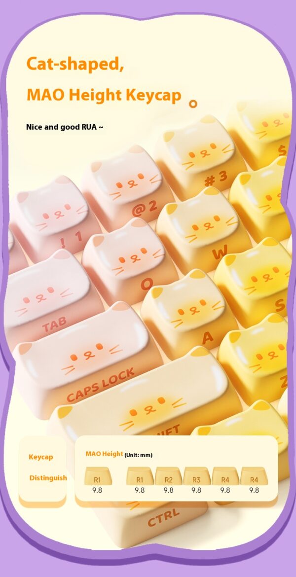 Colored Sugar Cat Mechanical Keyboard The Third Mock Examination Bluetooth - Image 13