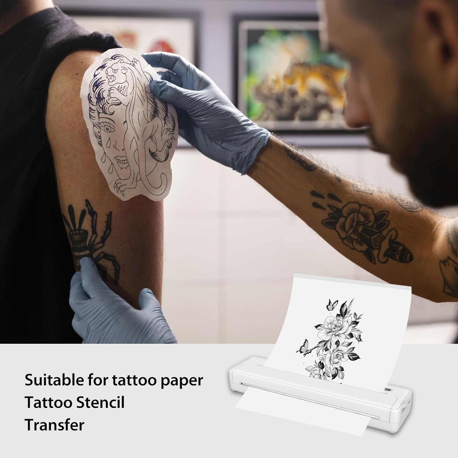 Cross-border A4 Printer Bluetooth Connection Wireless Mobile Phone Computer Office Home Portable Tattoo Printer - Image 1
