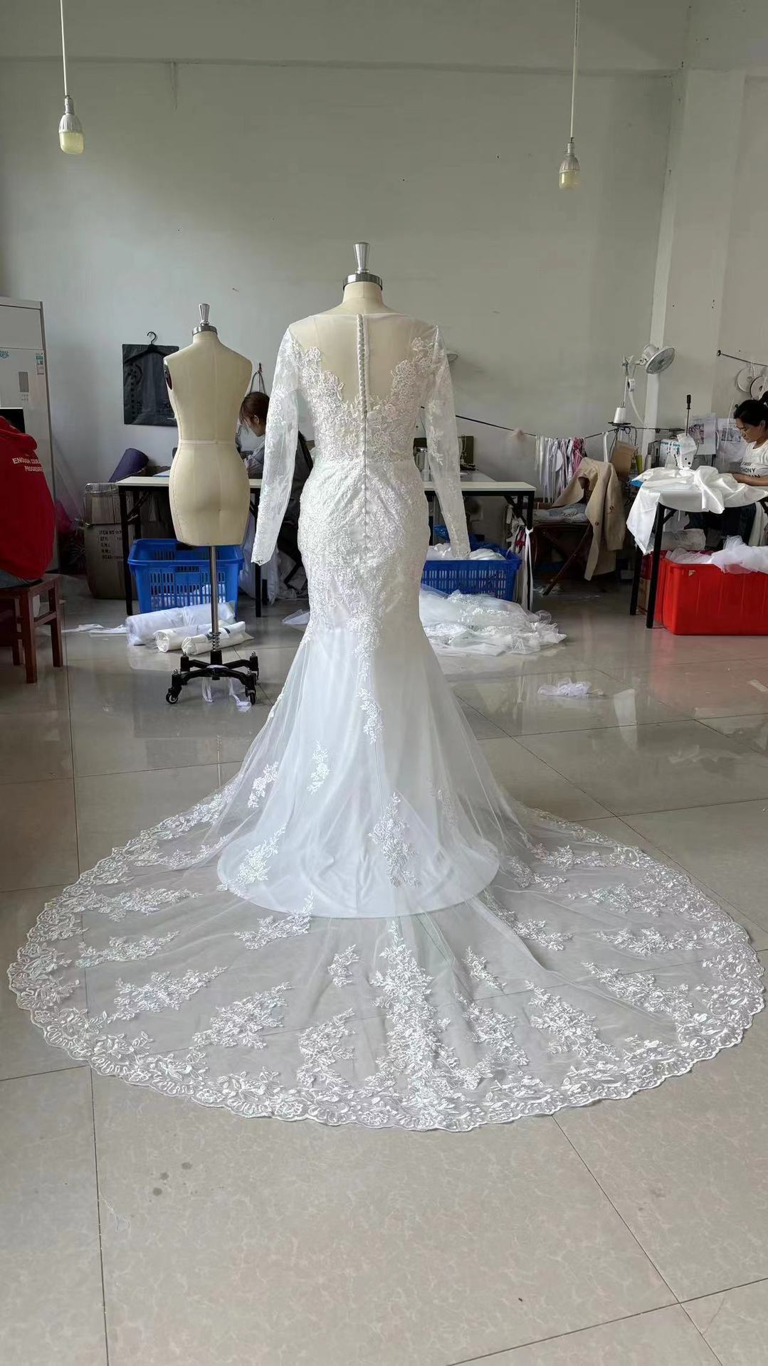 Deep V Fishtail Wedding Dress Sexy Temperament Fashionable Stylish Flattering - Image 29
