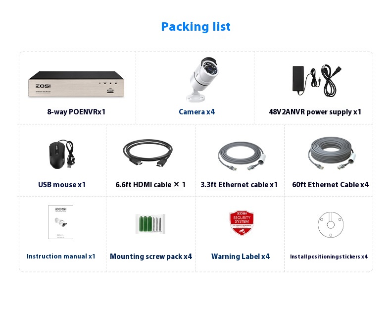 ZOSI Zhou Shi 5 Million HD POE Network Video Recorder Security Remote Outdoor Monitor Suit - Image 16