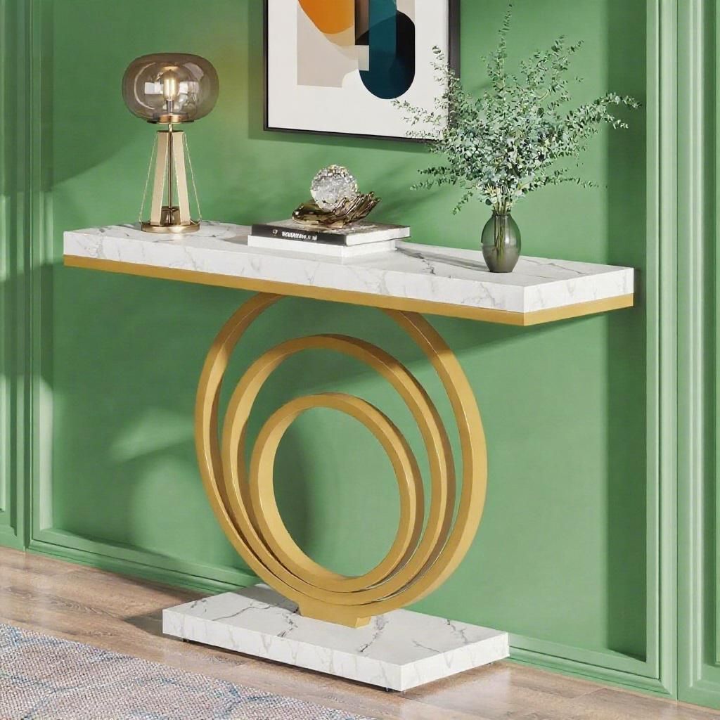 Console Table Gold Entryway Table - Image 2