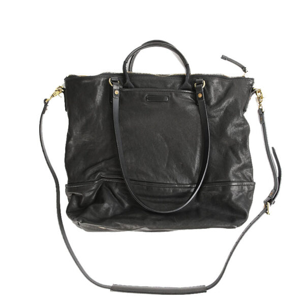 Daily Outdoor Large-capacity Travel Handmade Vegetable Tanned Cowhide Handbag Shoulder Tote Bag - Image 7