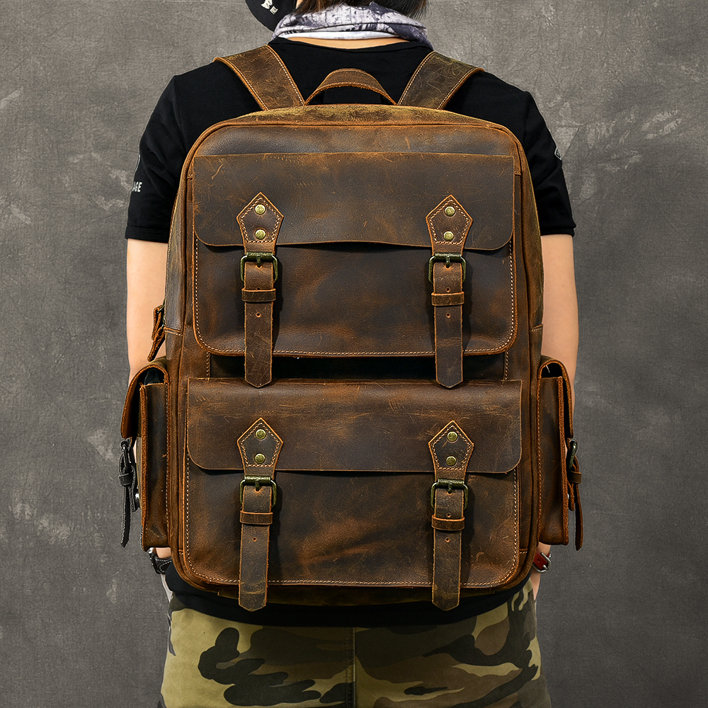 Crazy Horse Leather Backpack - Image 2
