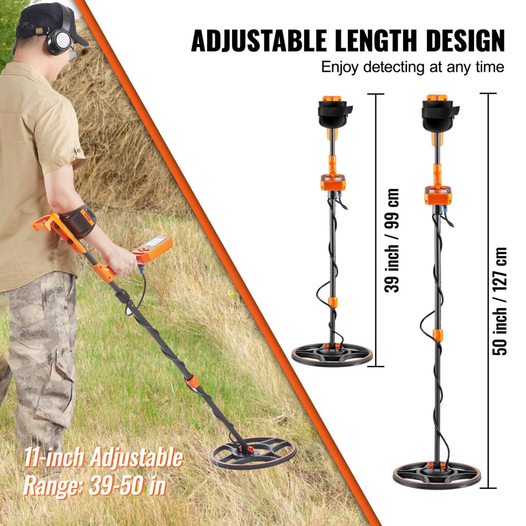 Waterproof Metal Detector, Professional Rechargeable Gold Detector, 39-50 In Adjustable With LCD 7 Modes Advanced DSP Chip Bluetooth Headset, IP68 For Detecting Gold Treasure Hunting
