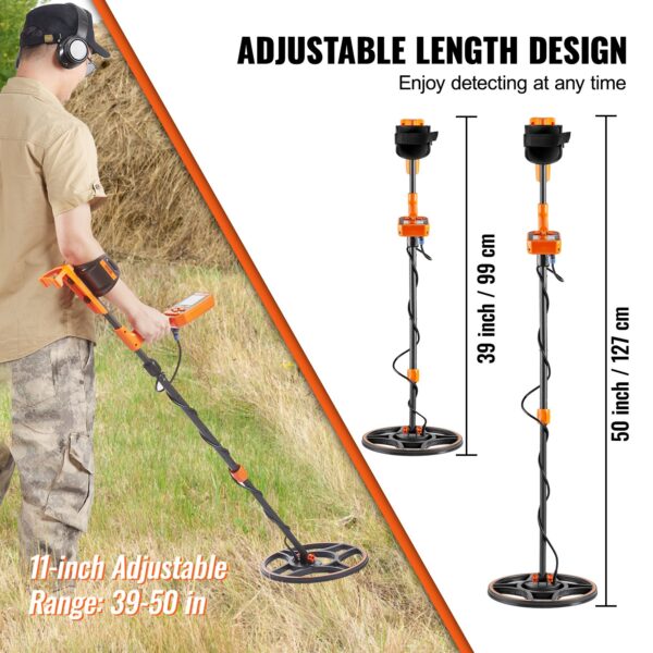 Waterproof Metal Detector, Professional Rechargeable Gold Detector, 39-50 In Adjustable With LCD 7 Modes Advanced DSP Chip Bluetooth Headset, IP68 For Detecting Gold Treasure Hunting - Image 10