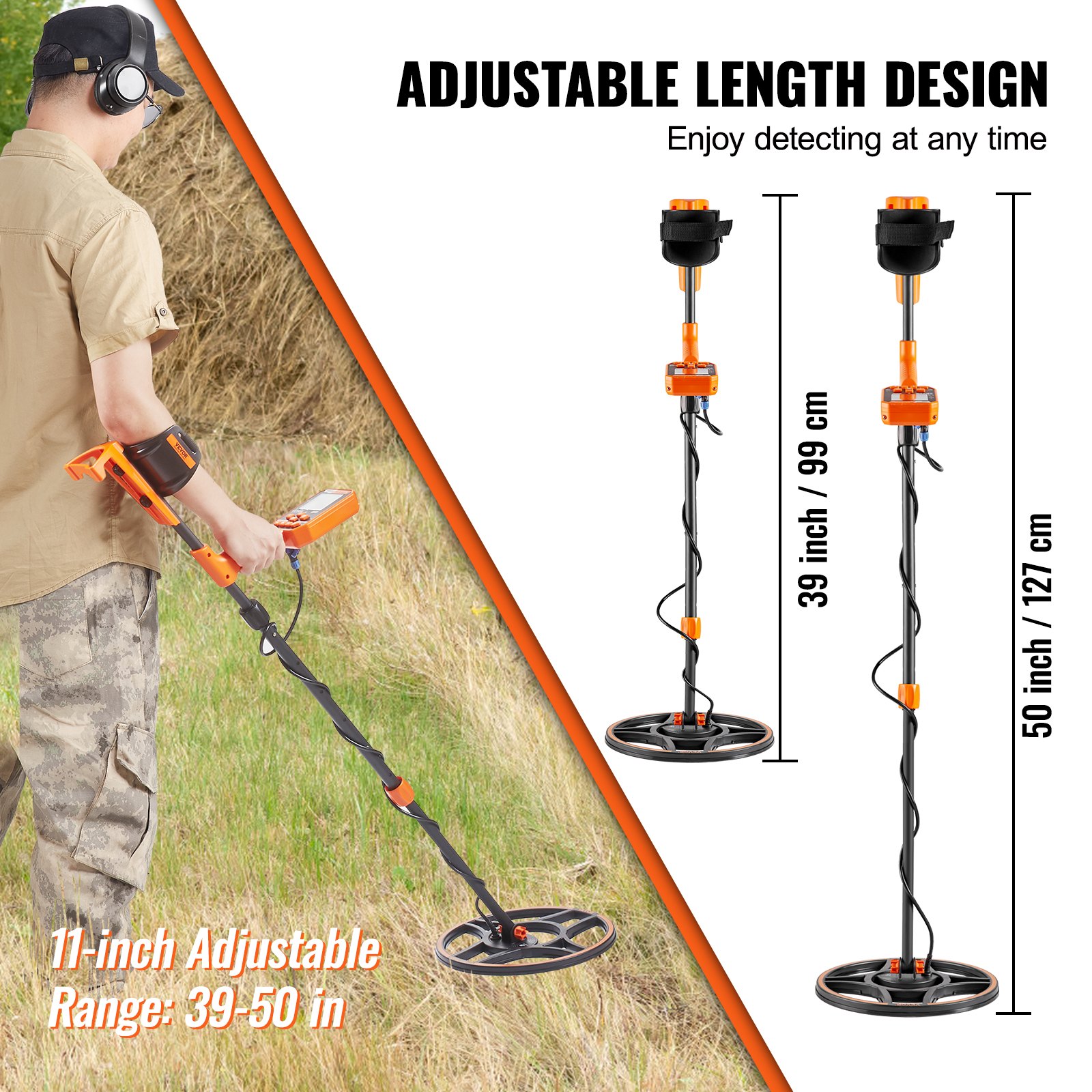 Waterproof Metal Detector, Professional Rechargeable Gold Detector, 39-50 In Adjustable With LCD 7 Modes Advanced DSP Chip Bluetooth Headset, IP68 For Detecting Gold Treasure Hunting - Image 10