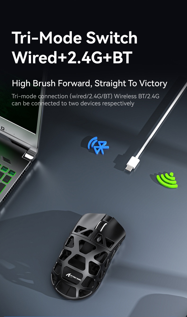 Wireless Bluetooth Three Touch Mouse Game Office Computer Notebook Universal - Image 9