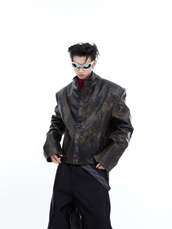 Coat Stand Collar Short Motorcycle Clothing Men - Image 20