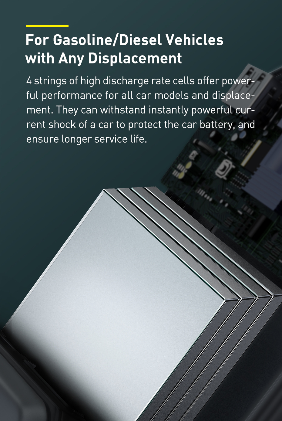 Baseus Super Energy Max Car Emergency Starter  20000mAh Peak Current 2000A Black - Image 17
