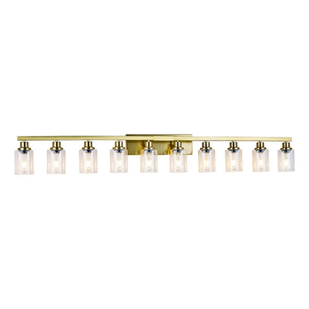 10 Light Gold Vanity Lights For Mirror, 52inch Modern Gold Bathroom Wall Lighting For Bedroom, Living Room