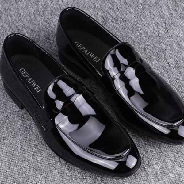 Glossy Slip-on Casual Breathable Business Formal Wear Leather Shoes - Image 11