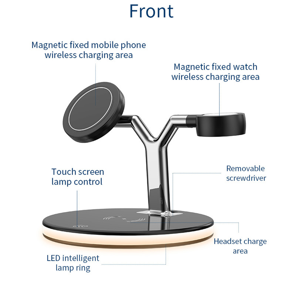 3 In 1 Magnetic Wireless Charger Stand Watch 15W Fast Charging Dock Station For Earbuds Pro - Image 11