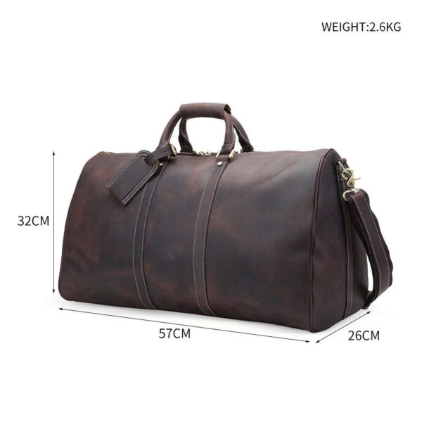 Vintage Genuine Cowhide Men's Hand-held Messenger Travel Bag - Image 4