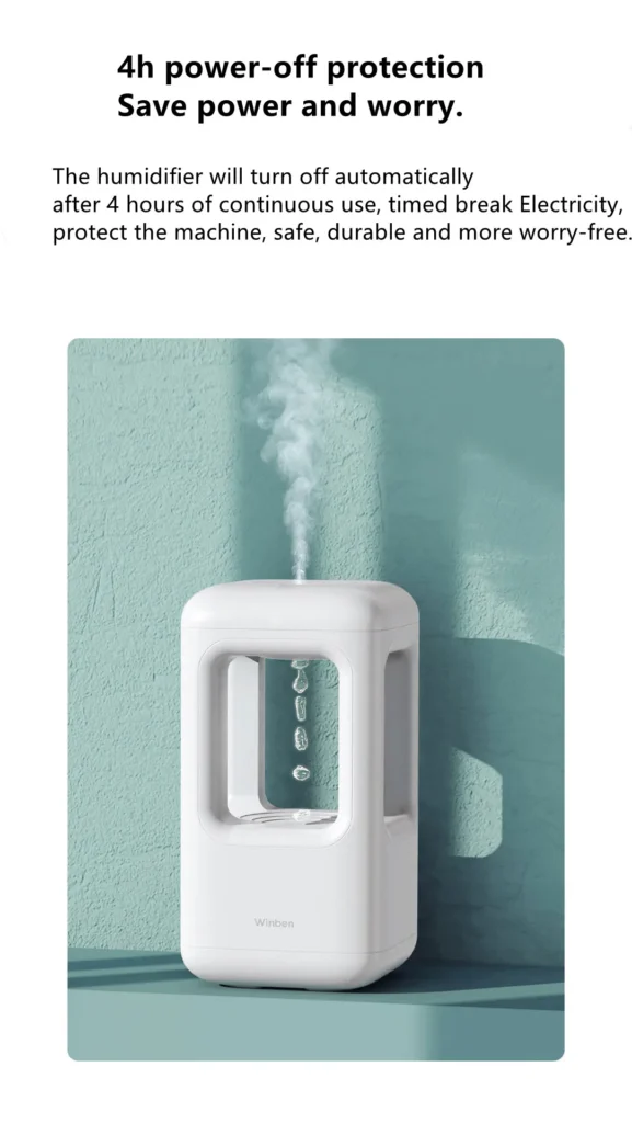 New Air Humidifier Home Quiet Bedroom Anti-Gravity Water Drop Humidifier Atmosphere Light