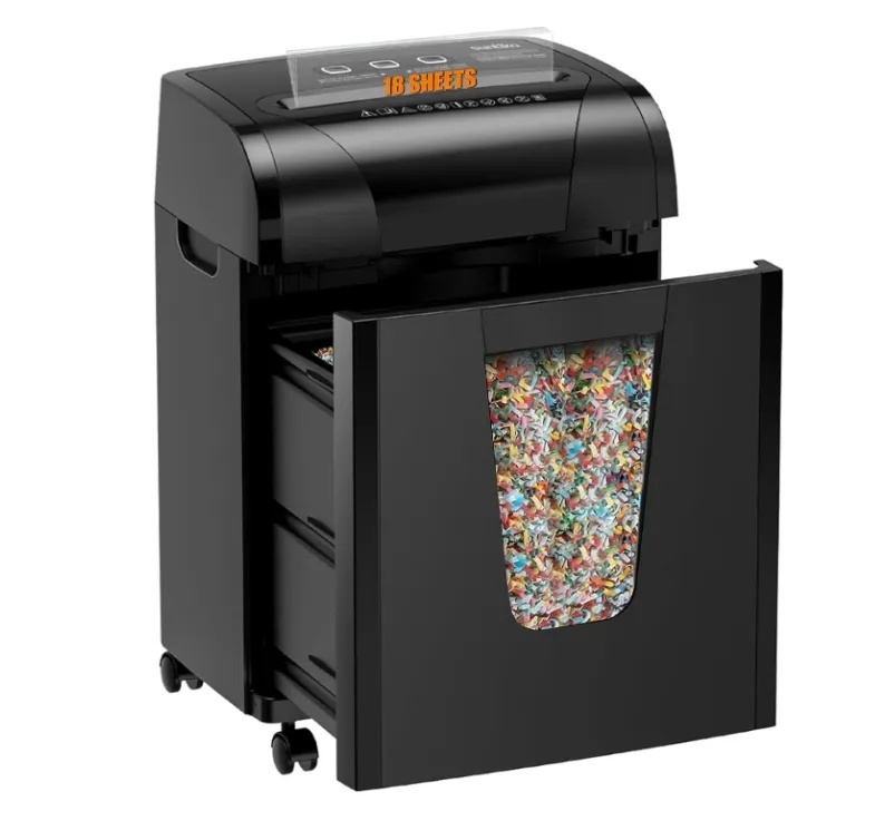 Woolsche Paper Shredder, 18-Sheet Cross Cut With 18 Liters Pull Out Bin, P-4 Security Level, Shred Paper And Credit Card, Durable&Fast With Auto Jam Proof System Shredder For Office - Image 7