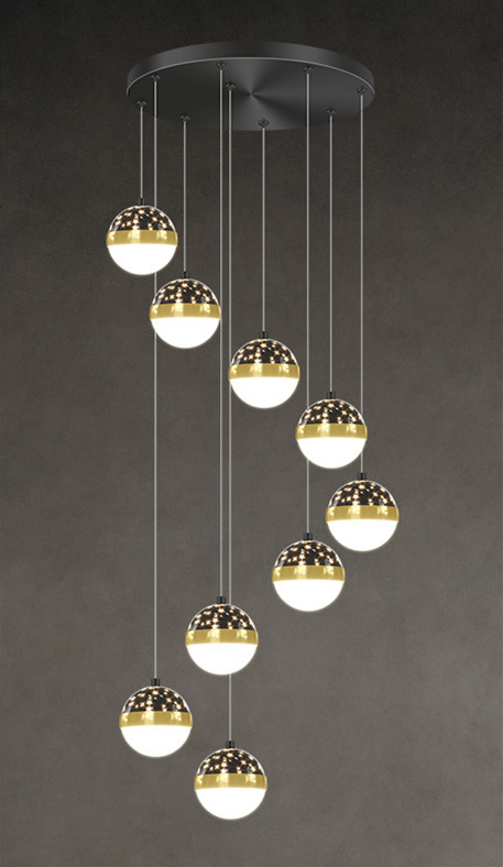 Nordic Luxury Luxury Villa Duplex Staircase Chandelier - Image 18