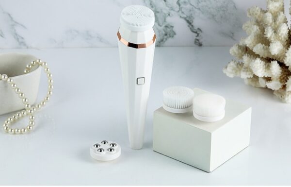 4 In 1 USB Rechargeable Electric Facial Cleansing Brush Soft Skin Care Portable Massager Face Brush Deep Cleaning Device - Image 2