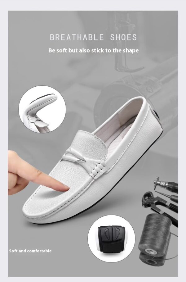 Genuine Leather Slip-on Lofter Peas Casual Shoes Men - Image 10
