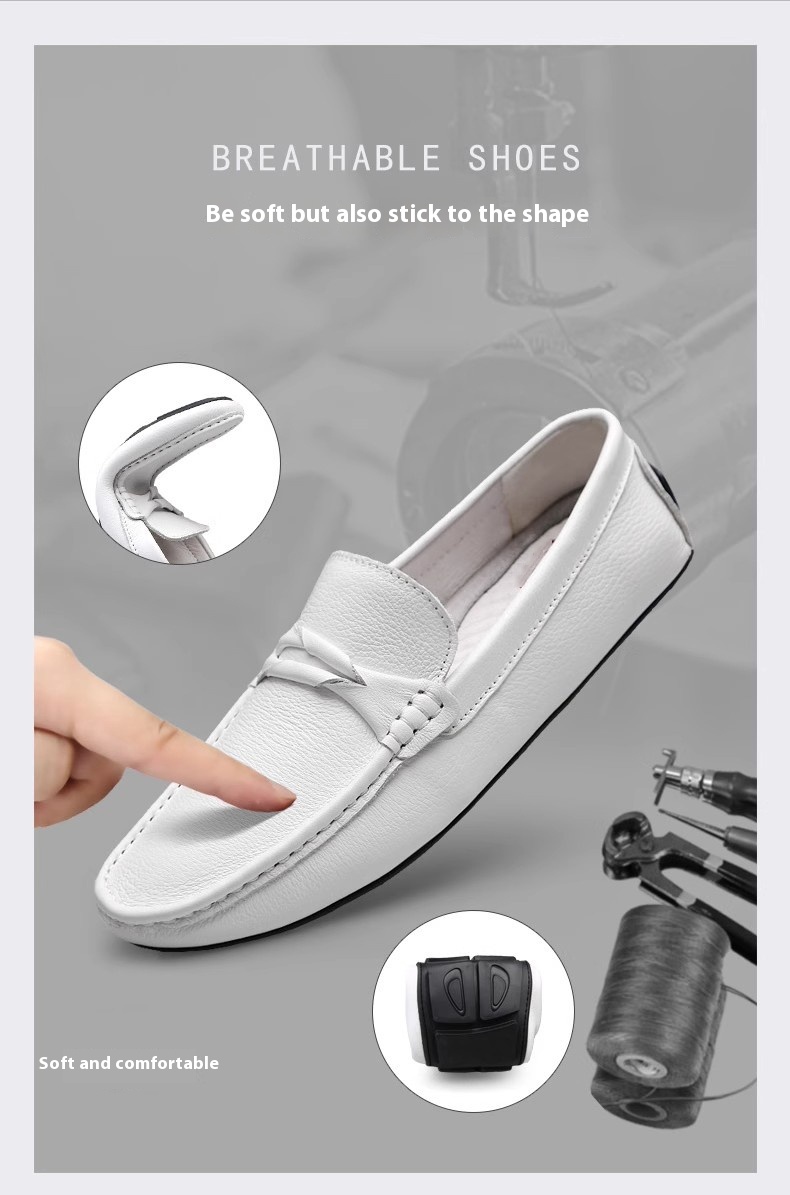 Genuine Leather Slip-on Lofter Peas Casual Shoes Men - Image 10