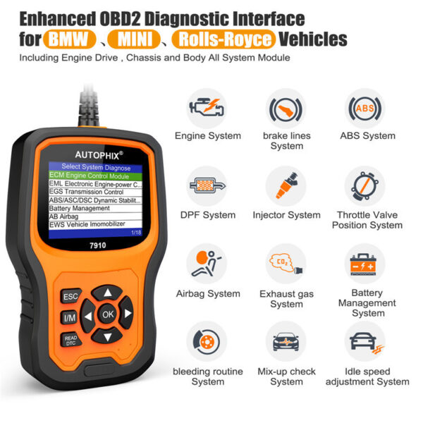 Autophix 7910 BMW Full System Diagnostic Tool Read Maintenance OBDII Fault Scan - Image 2