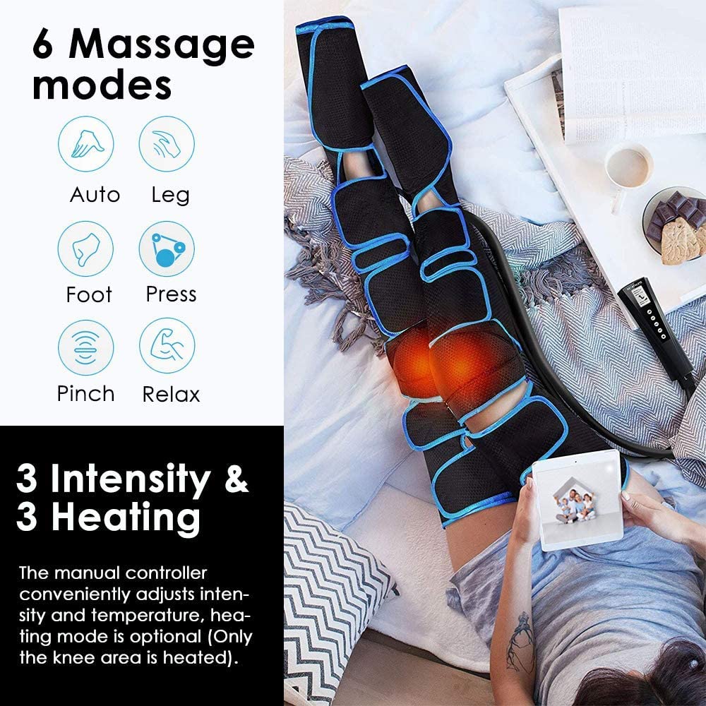 Leg Massager With Heat On Knee Cordless Air Compression For