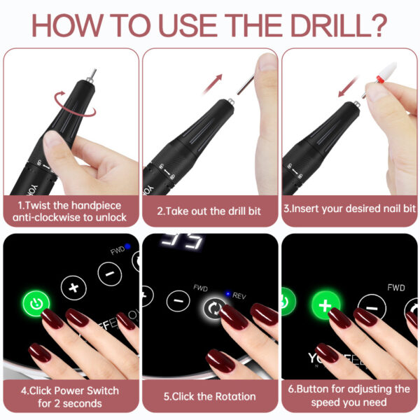 New Upgrade 35000RPM Electric Nail Drill Machine For Acrylic - Image 5
