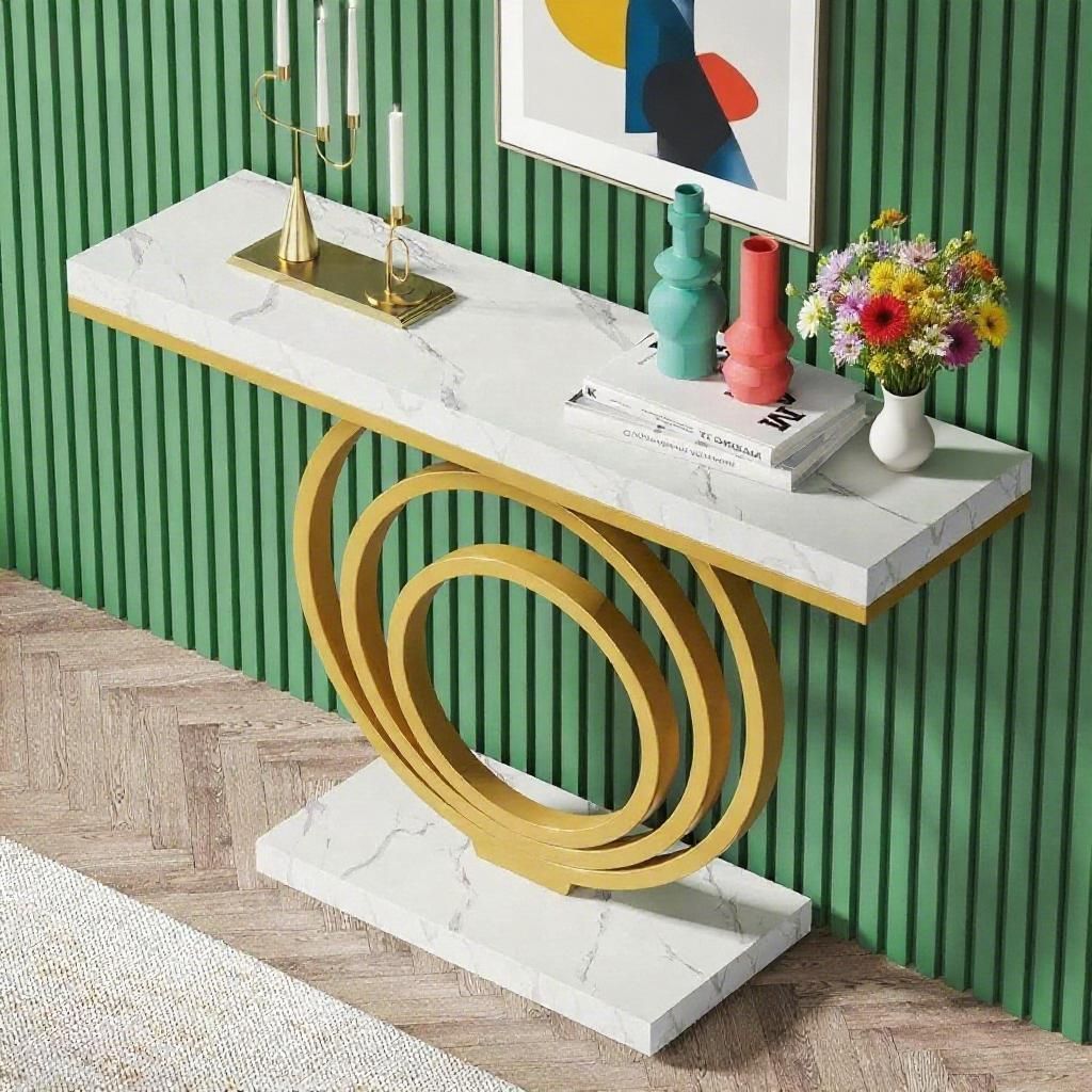 Console Table Gold Entryway Table - Image 6